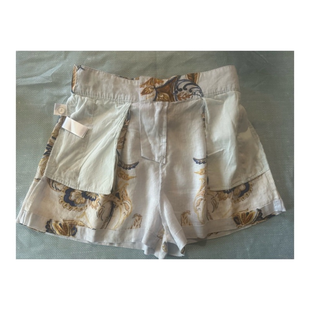 JOIE 100% Linen Multicolor Floral Dress Shorts With Matching Belt Medium - Picture 13 of 14